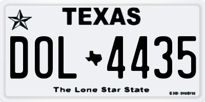 TX license plate DOL4435