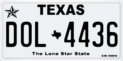 TX license plate DOL4436