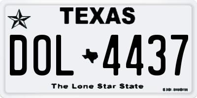 TX license plate DOL4437