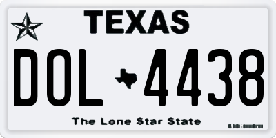 TX license plate DOL4438