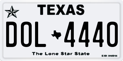 TX license plate DOL4440