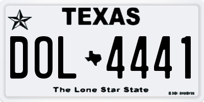 TX license plate DOL4441