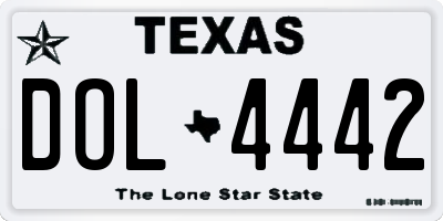 TX license plate DOL4442