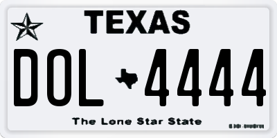 TX license plate DOL4444