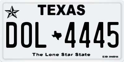 TX license plate DOL4445