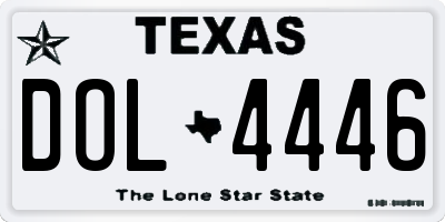 TX license plate DOL4446