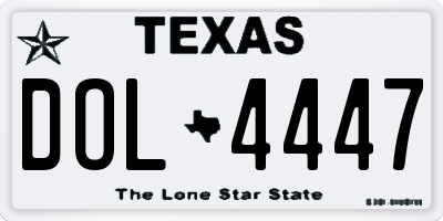 TX license plate DOL4447