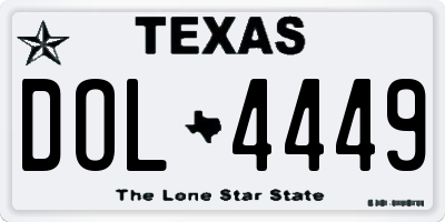 TX license plate DOL4449
