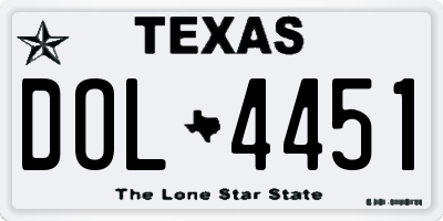 TX license plate DOL4451
