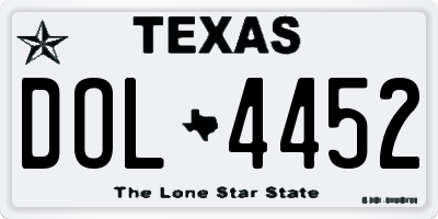 TX license plate DOL4452