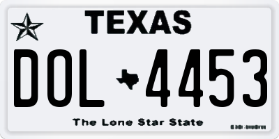 TX license plate DOL4453