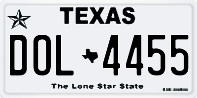 TX license plate DOL4455