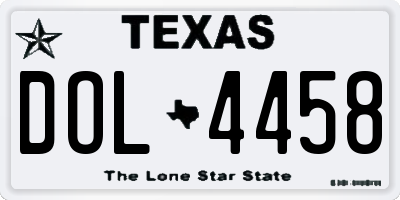 TX license plate DOL4458