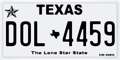 TX license plate DOL4459