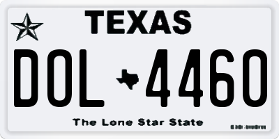 TX license plate DOL4460