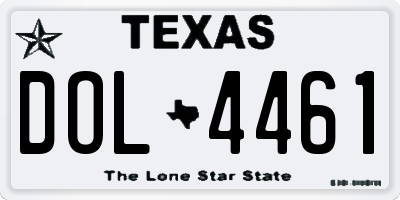 TX license plate DOL4461