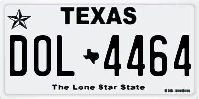 TX license plate DOL4464