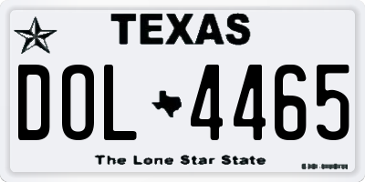 TX license plate DOL4465