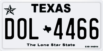 TX license plate DOL4466