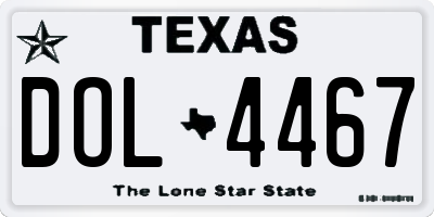 TX license plate DOL4467