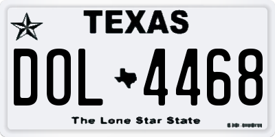 TX license plate DOL4468