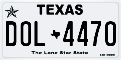 TX license plate DOL4470