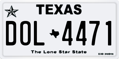 TX license plate DOL4471