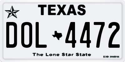 TX license plate DOL4472