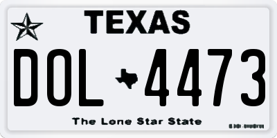 TX license plate DOL4473