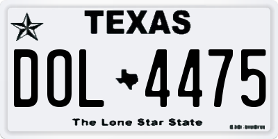 TX license plate DOL4475