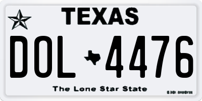 TX license plate DOL4476