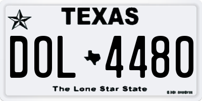TX license plate DOL4480