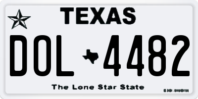 TX license plate DOL4482