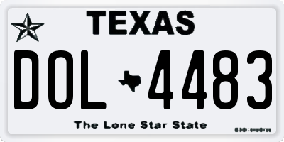 TX license plate DOL4483