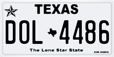 TX license plate DOL4486