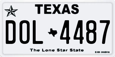 TX license plate DOL4487