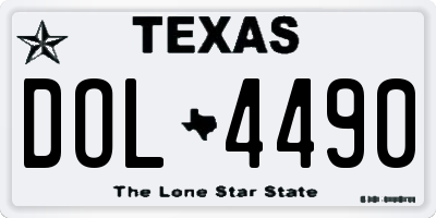 TX license plate DOL4490