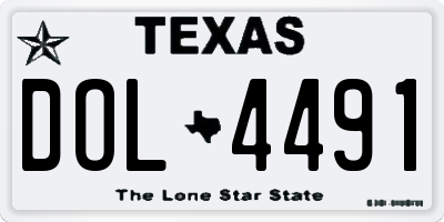 TX license plate DOL4491