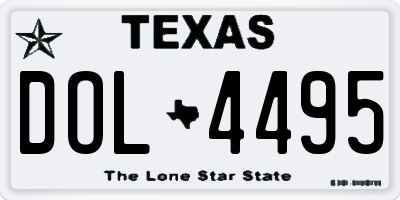 TX license plate DOL4495