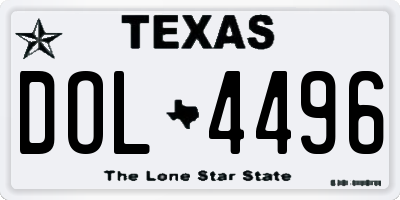 TX license plate DOL4496