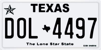 TX license plate DOL4497
