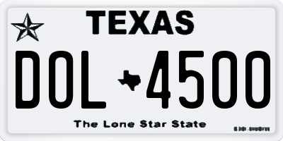 TX license plate DOL4500