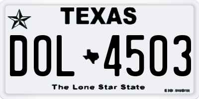 TX license plate DOL4503