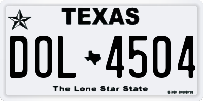 TX license plate DOL4504
