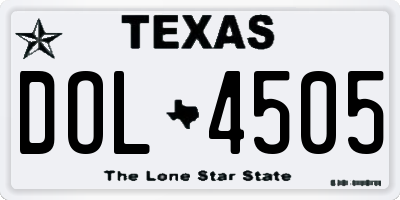 TX license plate DOL4505