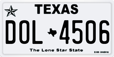 TX license plate DOL4506