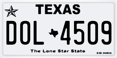 TX license plate DOL4509