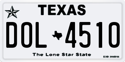 TX license plate DOL4510