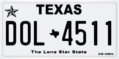 TX license plate DOL4511