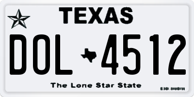 TX license plate DOL4512